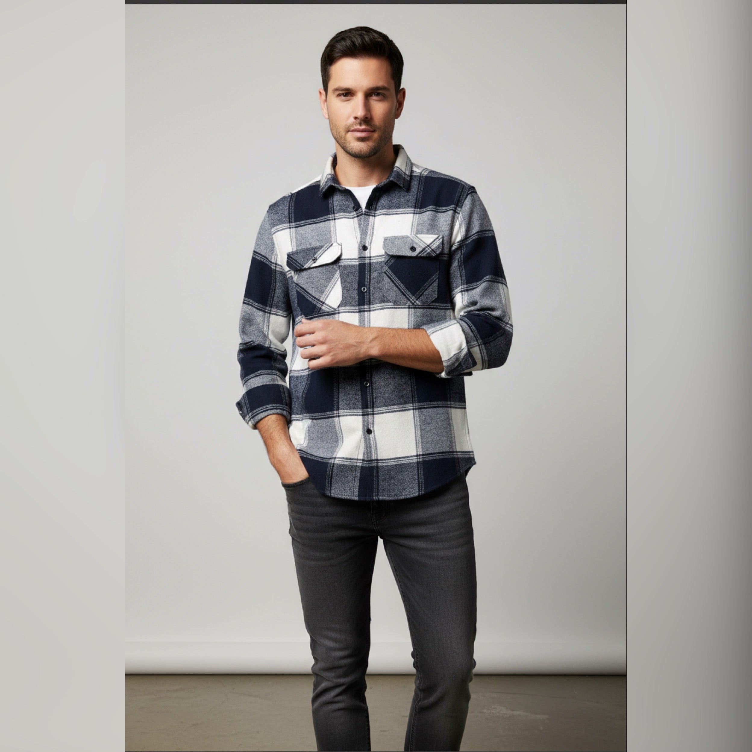 Stylish Cotton Jute Check Shirt