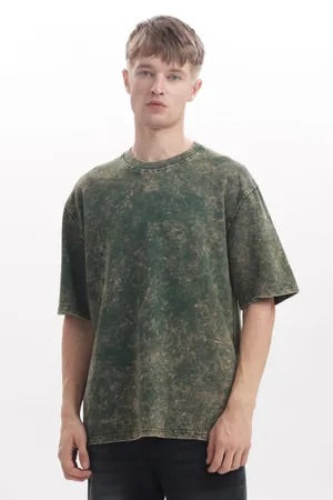 Green Acid Toned Wash T-Shirt with extra soft and Premium Touch