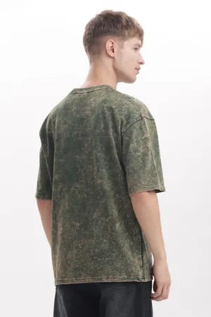 Green Acid Toned Wash T-Shirt with extra soft and Premium Touch