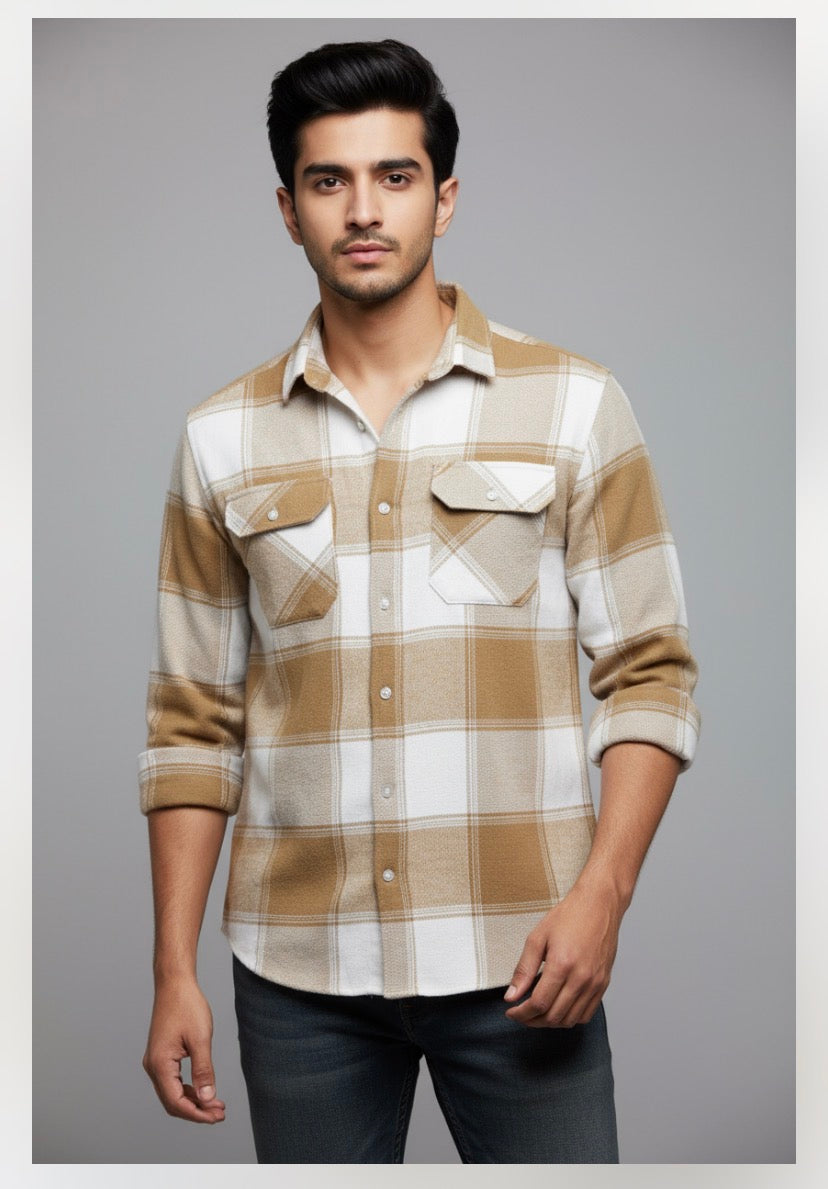 Stylish Cotton Jute Check Shirt