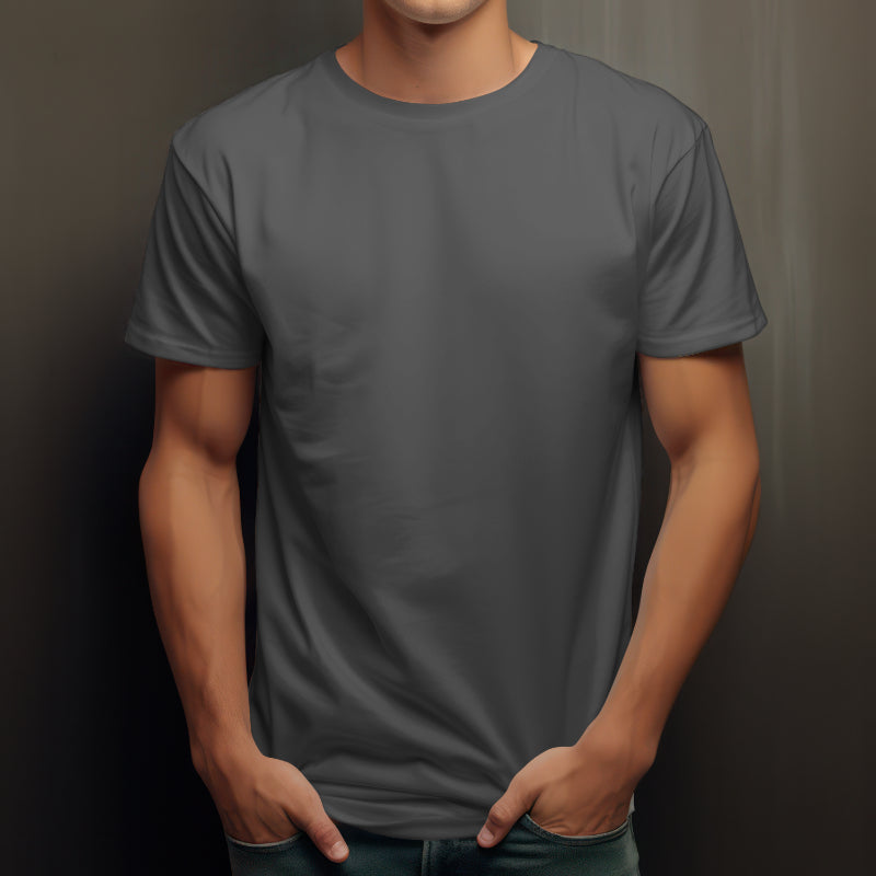 Grey Solid Classic T-Shirt