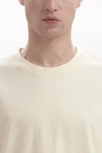 Beige Premium Cotton Bio Wash Oversize Fit Mens T-Shirt