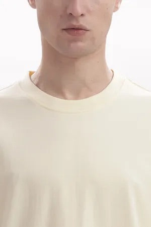 Beige Premium Cotton Bio Wash Oversize Fit Mens T-Shirt