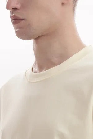 Beige Premium Cotton Bio Wash Oversize Fit Mens T-Shirt