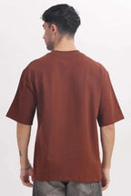 Chocolate Premium Cotton Bio Wash Oversize Fit Mens T-Shirt