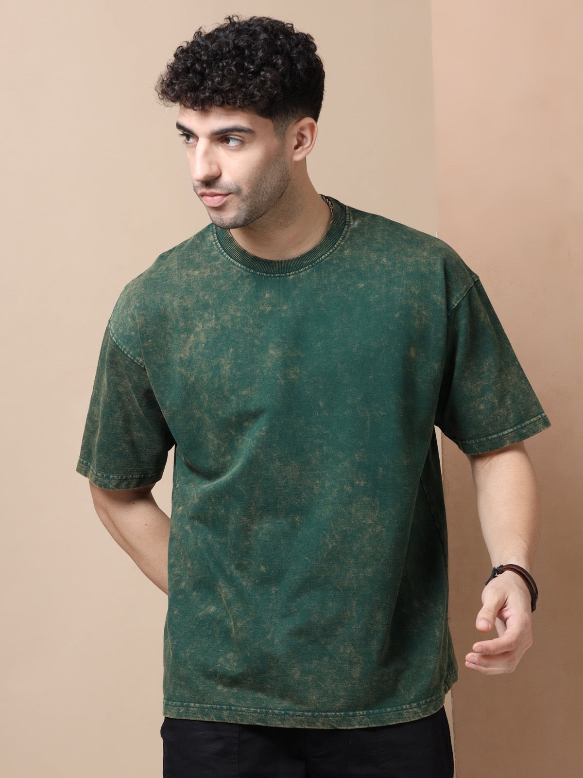 Green Acid Toned Wash T-Shirt with extra soft and Premium Touch