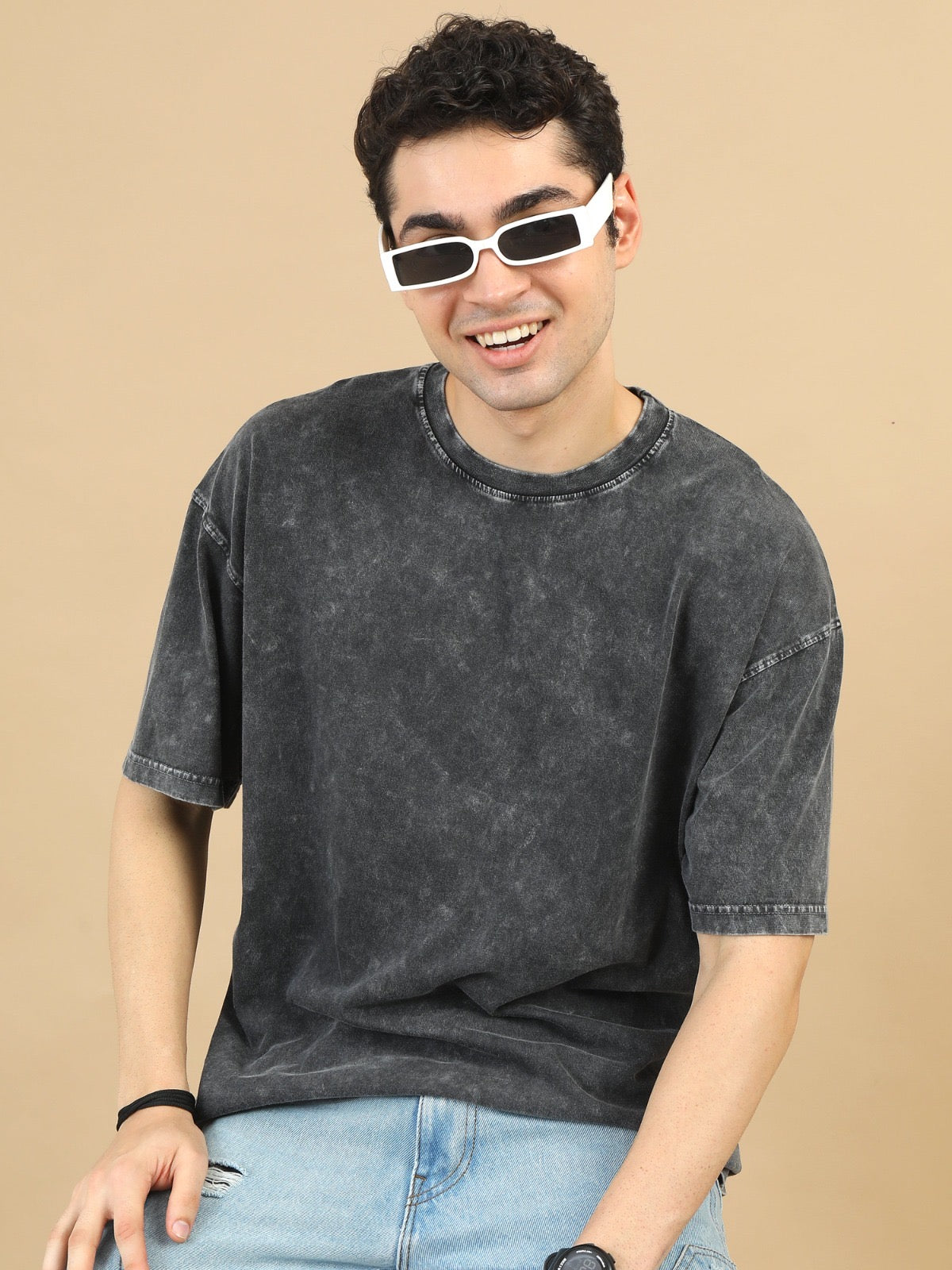 Black Acid Toned Wash T-Shirt with extra soft and Premium Touch