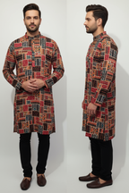 Multicolor Pattern Rayon Kurta Payjama set