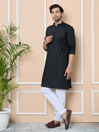 Dark Green Thread Work Straight Kurta