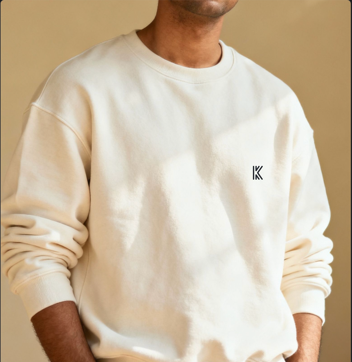 Celestial eye Premium DROP Shoulder Cotton Offwhite Sweatshirt