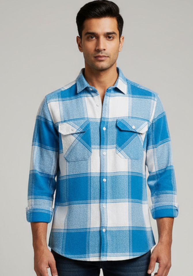 Stylish Cotton Jute Check Shirt