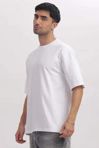 White Premium Cotton Bio Wash Oversize Fit Mens T-Shirt