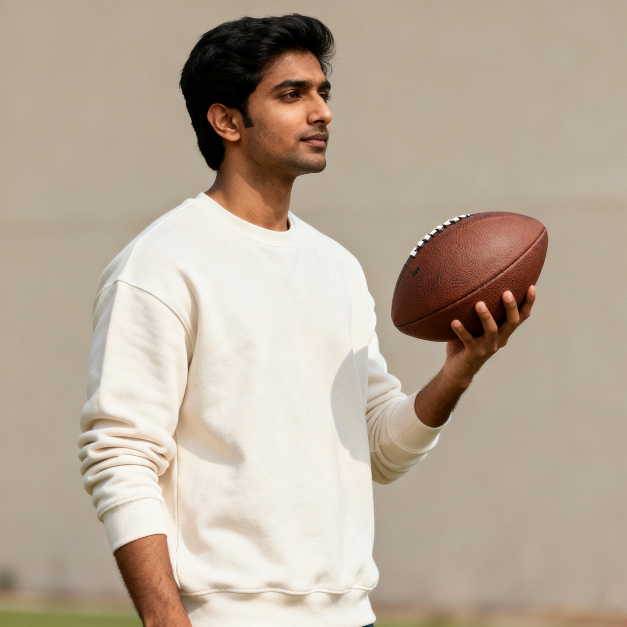 Premium DROP Shoulder Cotton Offwhite Sweatshirt