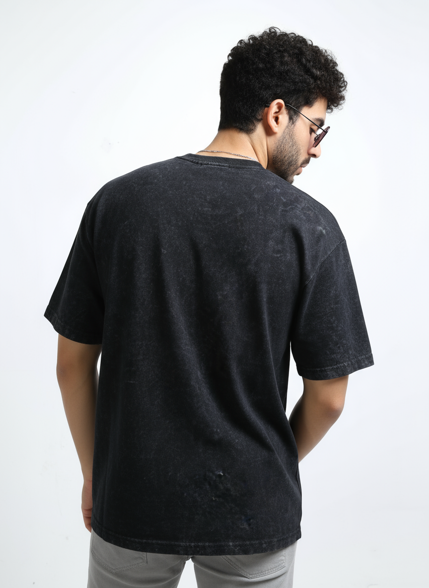 Black Acid Toned Wash T-Shirt with extra soft and Premium Touch