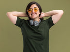 Bottle Green Boyfriend Fit Womens T-Shirt